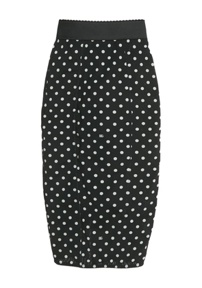 Dolce & Gabbana Pre-Owned polka dot midi skirt - Black