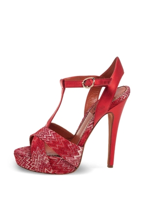 Missoni Pre-Owned 130mm zigzag-knit sandals - Red
