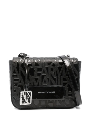 Armani Exchange logo-embossed satchel bag - Black