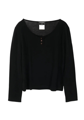 CHANEL Pre-Owned 1986-1988 button-detail sweater - Black