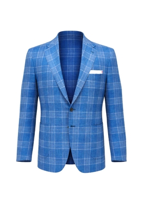 Kiton plaid single-breasted blazer - Blue