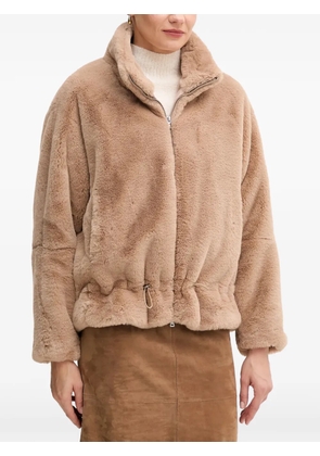 Marc Aurel zip faux-fur jacket - Neutrals