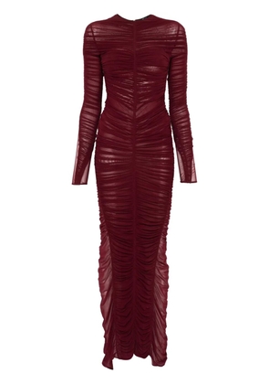 Mugler ruched maxi dress - Red
