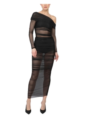 The Sei asymmetric long-sleeve dress - Black