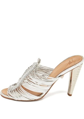 Giuseppe Zanotti Vintage leather woven mules - Grey