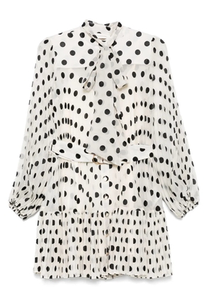 ZIMMERMANN pussy bow mini dress - Neutrals