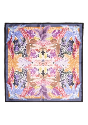 Lancel Jungle print silk scarf - Purple