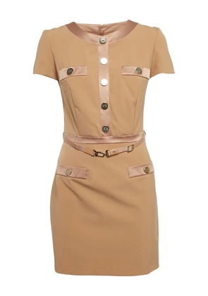 Elisabetta Franchi pre-owned button-embellished belted mini dress - Brown