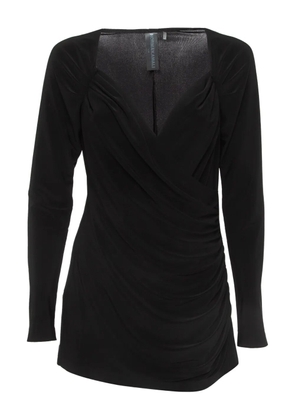 Norma Kamali Vintage sweetheart-neck drape top - Black