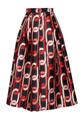 Lunatica Milano chain-print pleated skirt - Black