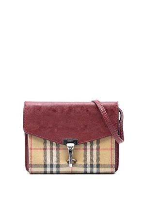 Burberry Pre-Owned 2000-2017 Small Leather and House Check Canvas Derby Macken crossbody bag - Red