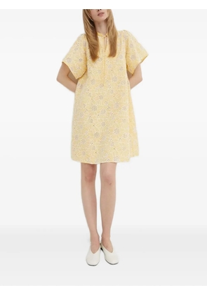 Bruuns Bazaar sunflower-embroidery dress - Yellow