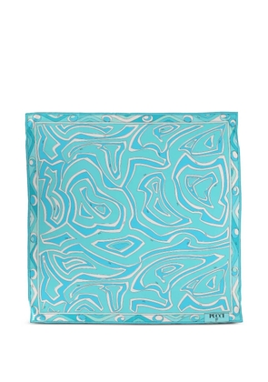 PUCCI abstract pattern silk scarf - Blue