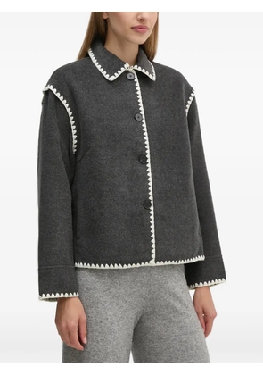 OUI contrast-trim button jacket - Grey