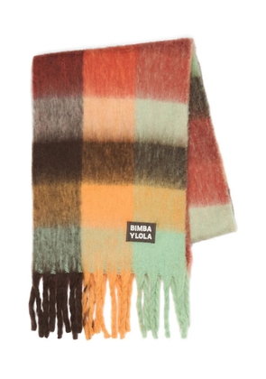 Bimba y Lola check fringed scarf - Orange