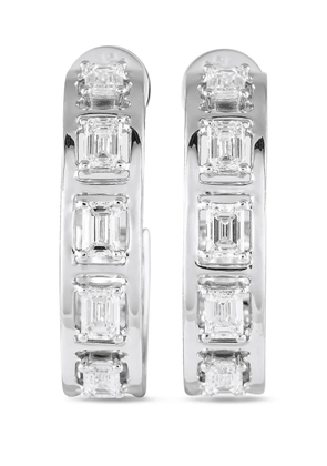 LB Exclusive 18K white gold diamond hoop earrings - Silver