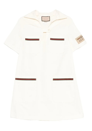 Gucci Pre-Owned 2020s logo-patch mini dress - Neutrals