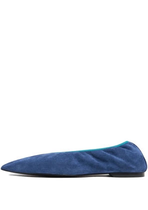 Bimba y Lola suede pointed-toe ballet flats - Blue