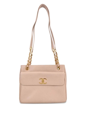 CHANEL Pre-Owned 1995 caviar leather tote shoulder bag - Neutrals