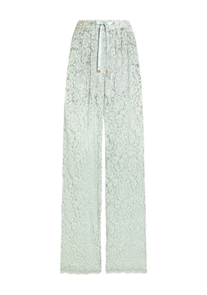 Dolce & Gabbana floral lace palazzo pants - Green