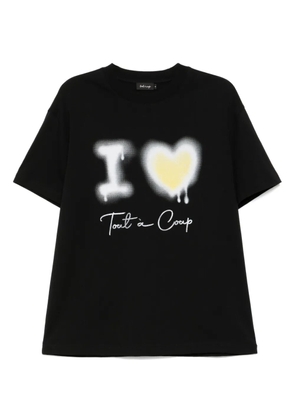 tout a coup graphic-print T-shirt - Black