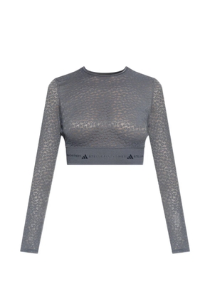 adidas by Stella McCartney long-sleeved cropped top - Grey
