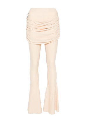 MEDEEA ruched flared trousers - Neutrals