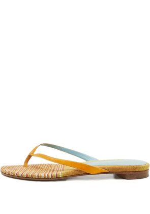Missoni Pre-Owned leather flat sandals - Yellow