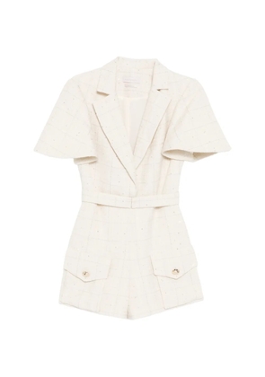 Saiid Kobeisy tweed short jumpsuit - Neutrals