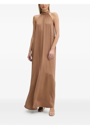 FRACOMINA sleeveless halterneck maxi dress - Brown