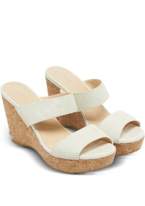 Jimmy Choo Pre-Owned Prima wedge-heel sandals - White
