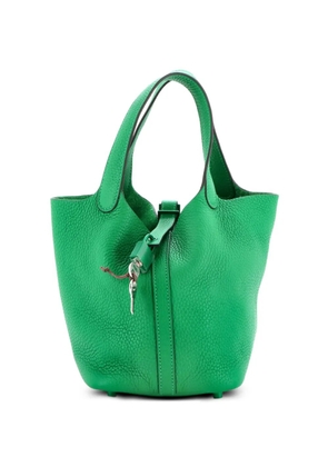 Hermès Pre-Owned Monochrome Picotin Lock Bag Clemence PM bucket bag - Green