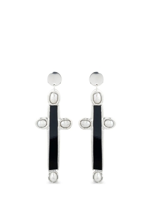 Poison Drop Lab cross drop earrings - Black