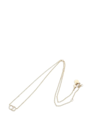 Christian Dior Pre-Owned 2010s CD logo rhinestone necklace - Gold