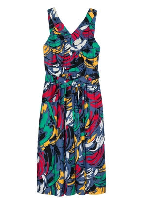 Saint Laurent Pre-Owned 1980s cotton dress - Blue