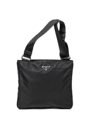 Prada Pre-Owned logo-plaque top-zip shoulder bag - Black