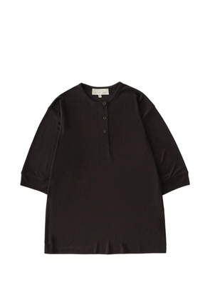 Studio Nicholson Lorem button grandad-collar top - Black
