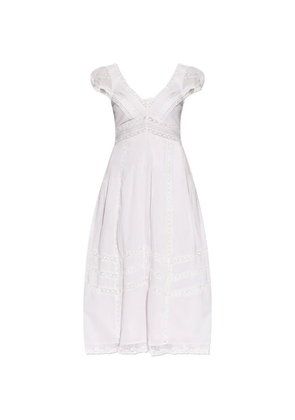 LoveShackFancy Suvi lace V-neck midi dress - Pink