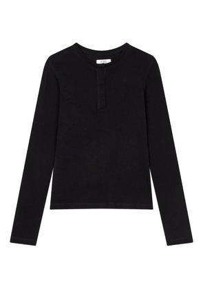 TOMBOY snap-button henley top - Black