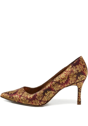 Manolo Blahnik BB Brocade pointed-toe pumps - Red