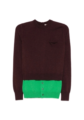 MERYLL ROGGE chest-pocket layered sweater - Brown