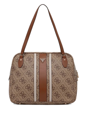 GUESS USA monogram-pattern laptop bag - Neutrals