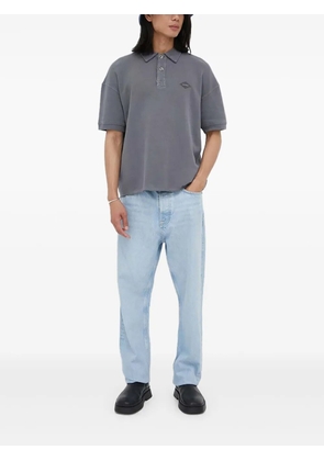 American Vintage short-sleeve logo-plaque polo shirt - Grey