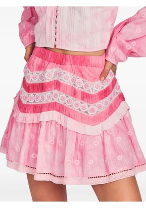 LoveShackFancy Felice tie-dye mini skirt - Pink