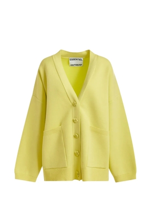 Essentiel Antwerp flower-buttons patch-pocket cardigan - Yellow