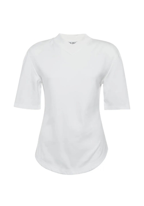 The Attico V-neck curved-hem T-shirt - White