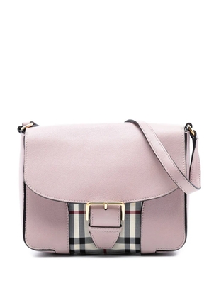 Burberry Pre-Owned 2000-2017 Small Haymarket Check Trimmed Leather Dickens crossbody bag - Pink
