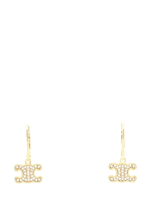 Celine Pre-Owned Triomphe rhinestone earrings - Gold