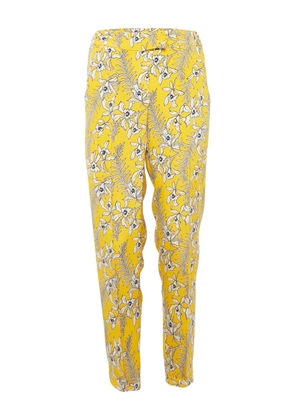 Oscar de la Renta Pre-Owned floral-print trousers - Yellow
