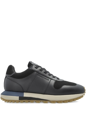 Emporio Armani leather panelled sneakers - Blue